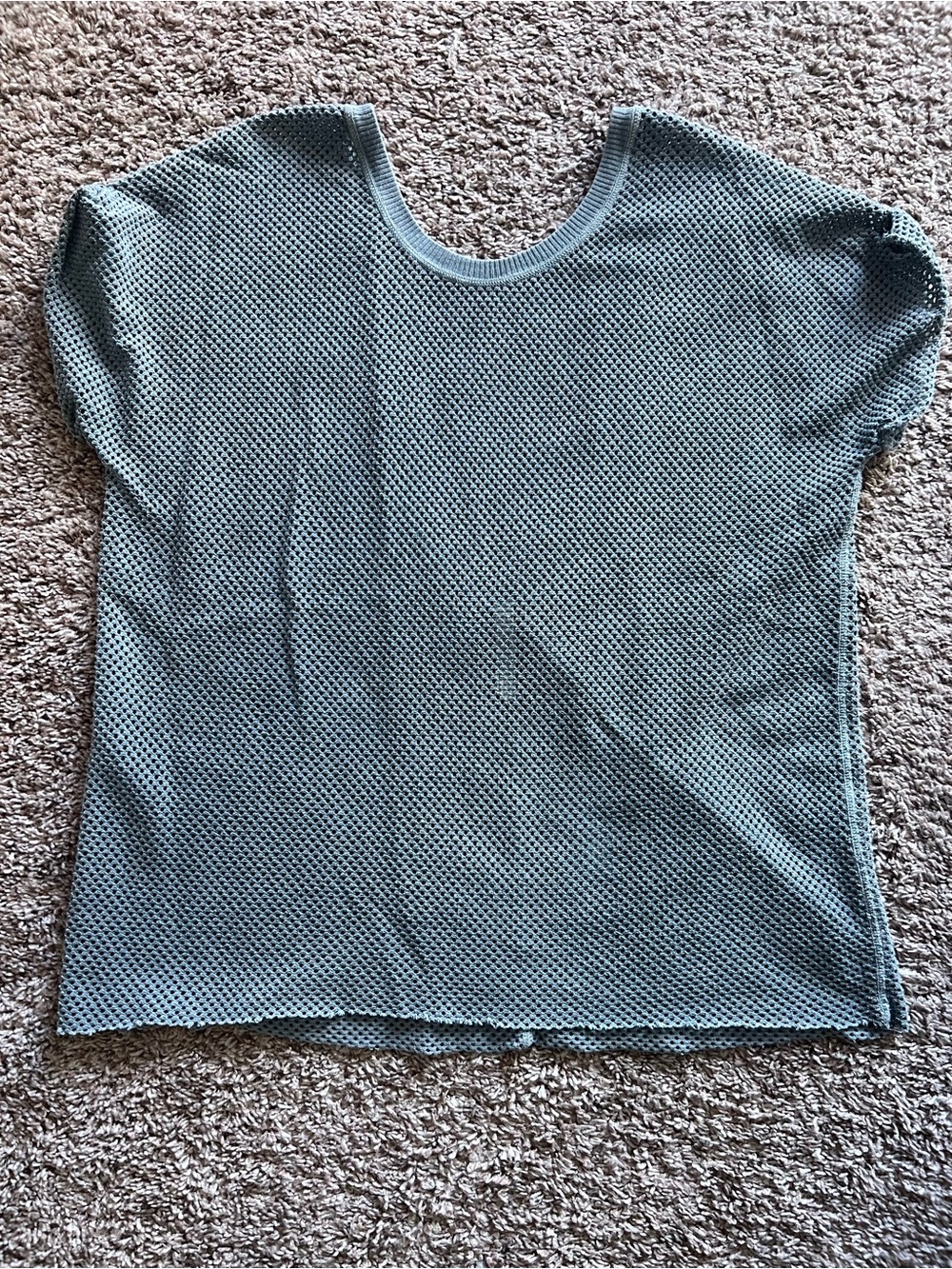 FP Movement Light Blue Knit Short-Sleeve Top